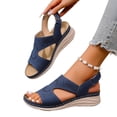 thumbnail image 2 of Willtoo Women's Open Toe Wedge Orthopedic Sandals Boho Non-slip Dressy Summer Sandals with Ankle Strap Breathable Casual Walking Shoes, 2 of 6