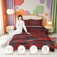 thumbnail image 3 of Erosebridal Linear Geometric Print King Size Comforter Sets,Minimalist Striped Comforters King Size,Black Reversible,3-Piece,1 Comforter and 2 Pillowcases, 3 of 7