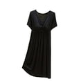 thumbnail image 2 of Sakmal Mumu Cotton Nightgowns for Women Short Sleeve Sleepwear V-Neck Cute Solid Ladies Nightgown Free Size, 2 of 5