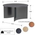 thumbnail image 2 of Wooden Round Coffee Table with Curved Base, 31.5’’ Modern Black Center Table, Tea Table for Apartment, Living Room, Small Space, 2 of 9