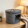 thumbnail image 5 of Round Hat Boxes with Lidssoft Large Hat Storage Box with Handle Transparent Window and Zip, Foldable Travel Hats Boxes Storage for Storing Clothes, Toys, 5 of 6