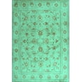 thumbnail image 1 of Ahgly Company Indoor Rectangle Abstract Turquoise Blue Contemporary Area Rugs, 5' x 8', 1 of 4