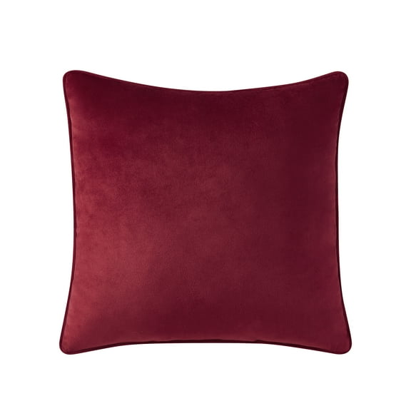 Holiday Time 18" x 18" Red Velvet Decorative Pillow