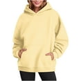 thumbnail image 2 of Womens Oversized Hoodies Casual Long Sleeve Fleece Sweatshirts Pullover Teen Girls Clothes Women Sweatshirts Ladies Tops with Pocket, 2 of 8