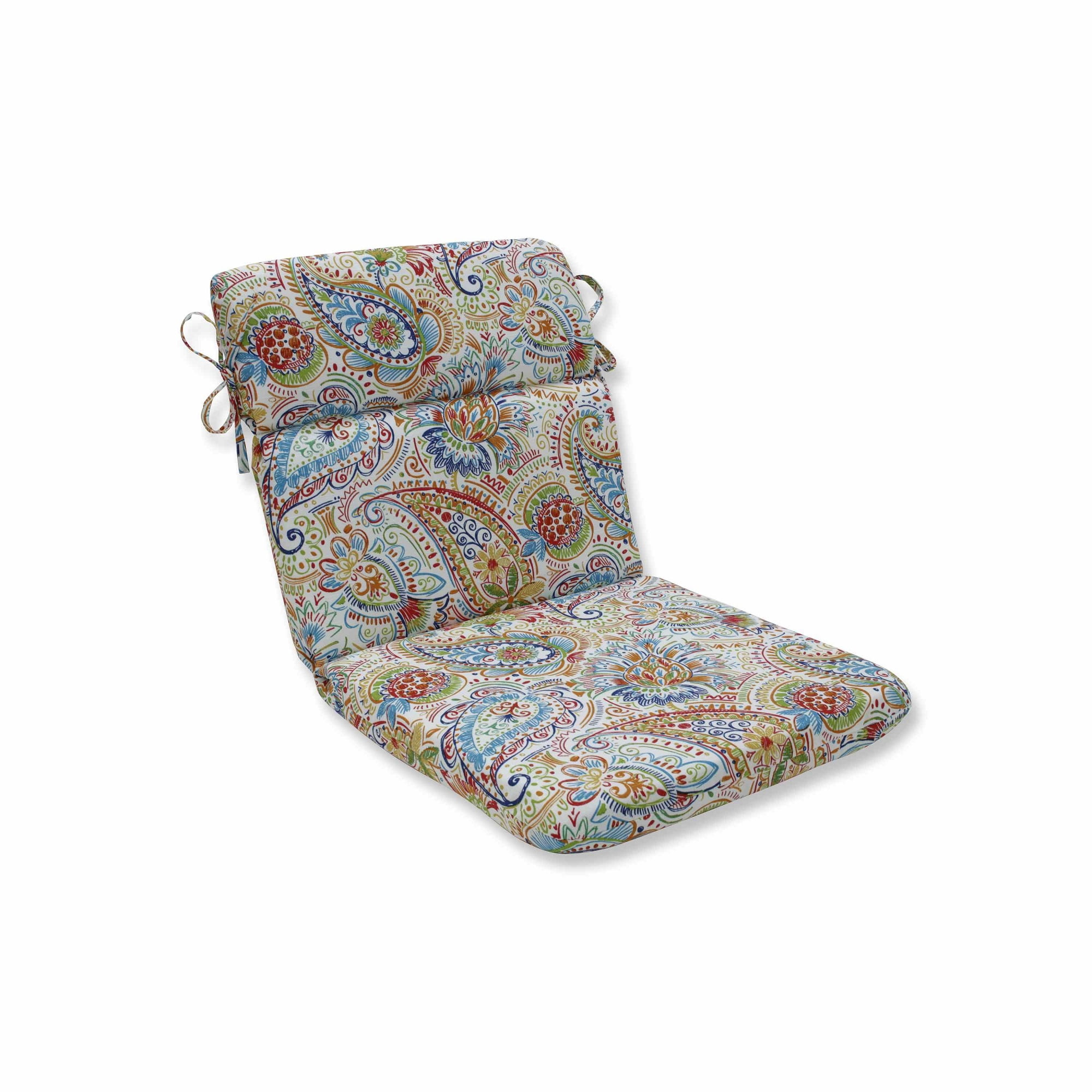 40.5" Vibrantly Colored Paisley Pattern Outdoor Patio Round Chair