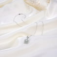 thumbnail image 4 of Halo Pendant Necklace for Women Sterling Silver Pink CZ Ginger Lyne Collection, 4 of 6