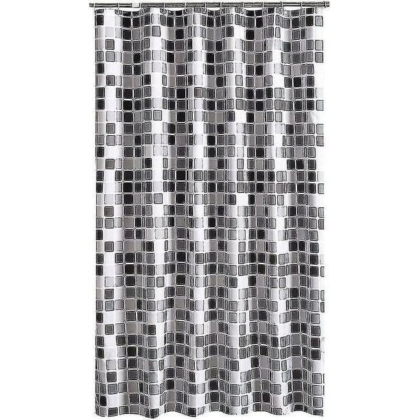 Cortina de ducha estética, tela de poliéster suave, material ecológico, antimoho, antibacteriano, de secado rápido, resistente al moho, no corrosivo, dobladillo con peso para spa en casa y gimnasio