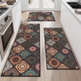 thumbnail image 5 of Findosom 3pc Boho Kitchen Rugs and Mats Set, Non Slip Washable Kitchen Runner Rug for Kitchen Floor, Farmhouse Kitchen Decor, Hallway, Entryway, Laundry Room,20"x32"+20"x47"+20"x59" Orange, 5 of 8