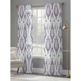thumbnail image 3 of Sheer Curtains 84 inches Long 2 Panels Set Abstract Vintage Paisley Light Filtering Sheer Drapes Rod Pocket Window Curtains for Living Room/Bedroom, Boho Floral Texture Blue Purple, 3 of 8