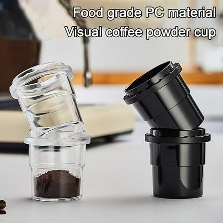 

Riguas Coffee Powder Cup Stackable Clear Container Food Grade Mess-free Coffee Grinding for 58mm Portafilters