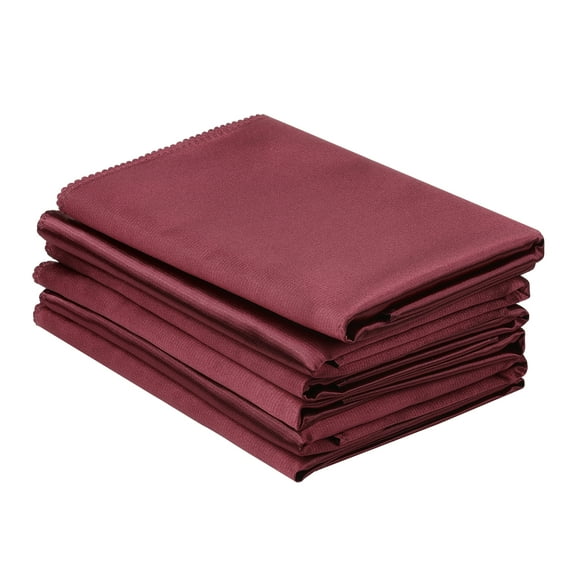 REGALWOVEN Satin Napkins Set of 6 Cloth Napkins for Dinner Table Wine Red 20"x20"