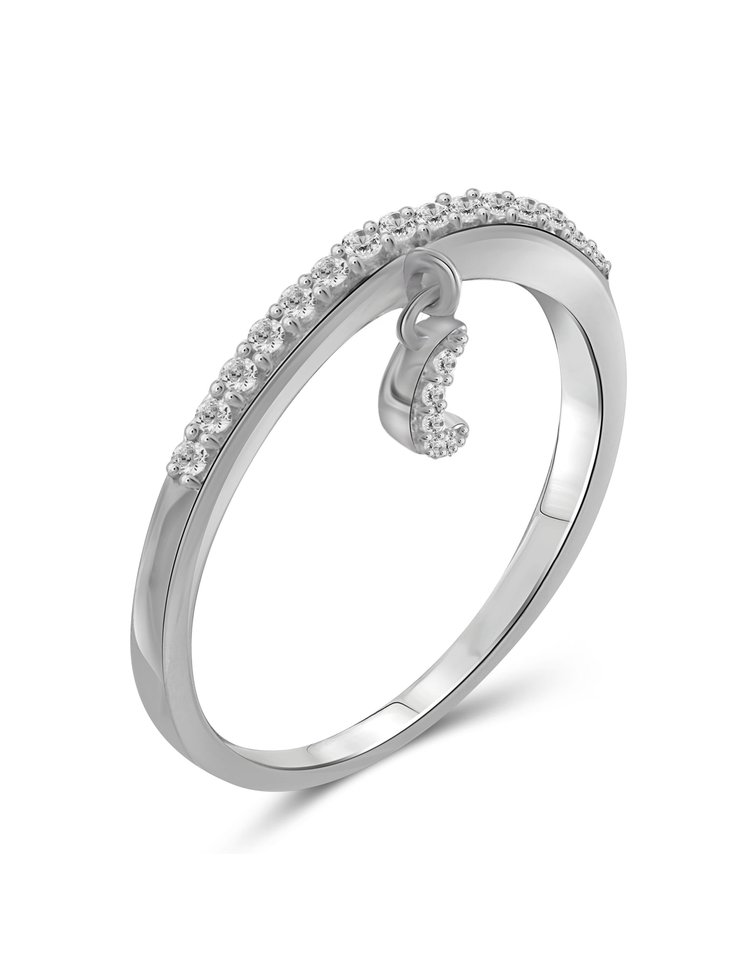 JewelersClub Diamond Rings for Women – 1/5 Carat White Diamond Ring Jewelry– Sterling Silver Bands for Women –– Ring by JewelersClub
