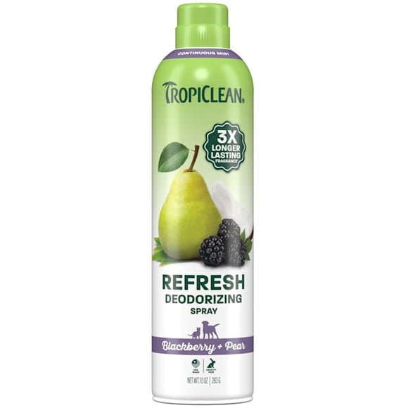 Perfume para perros TropiClean Blackberry Pear spray desodorante