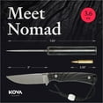 thumbnail image 4 of Kova Nomad Fixed-Blade Knife – 3″ Drop-Point High-Carbon Stainless Steel, Full-Tang, G10 Handle, Leather Sheath – 7.25″ Overall – 3.6 oz, 4 of 8