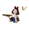 thumbnail image 1 of Adorno moderno de resina con forma de princesa pájaro, llavero, elegante estatua de animal, multiusos para guardar dulces, ideal para la sala de estar, 1 of 8