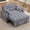 Light Gray, variant on Soscana Convertible Sofa Bed Loveseat with Adjustable Backrest,3 in 1 Sleeper Sofa Pull Out Bed Reclining Couch with 2 Lumbar Cushions and Storage Side Pockets for Living Room,Apt,Office,Studio