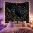 thumbnail image 2 of Black Raven Perched With Prominently Center Facing Slightly, Spooky Gothic for Gothic Decor Fans, Dark Art Decor, Halloween Gift, Tapestry Wall Hanging for Bedroom and Dorm, 2 of 7