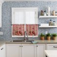 thumbnail image 6 of Christmas Coffee Gingerbread Man Kitchen Curtains and Valances Set, Candy Pine Branch Red Striped Retro Rod Pocket Window Valance Window Curtain Panels for Living Room Bedroom, 27.5x24in, 3 Pieces, 6 of 7