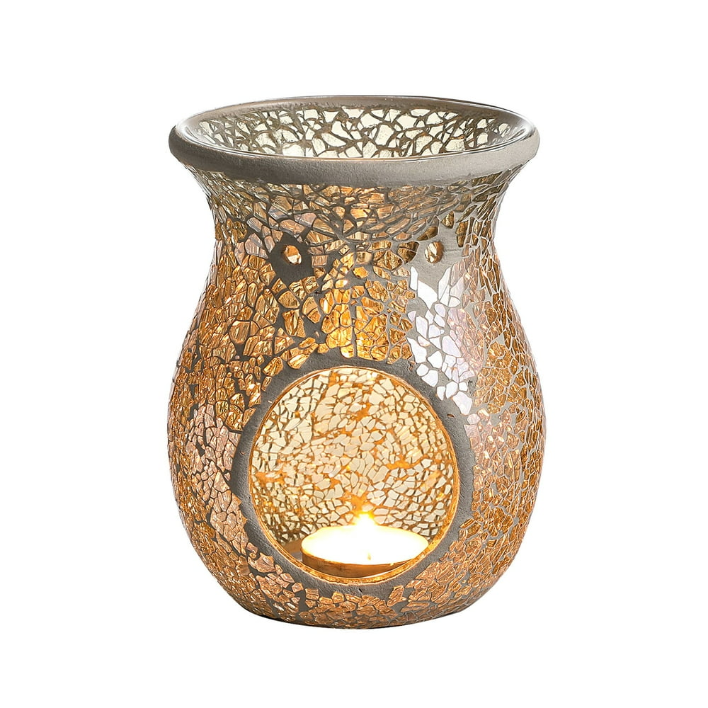 4.5X5.5 Inch Mosaic Glass Oil Burner, Fragrance Oil Burner ,Tealights