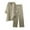 Khaki, variant on Fashion 2 Piece Outfits for Women Two Piece Solid Color Cotton And Linen Loose Casual Suit