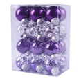 thumbnail image 3 of CHGBMOK 24Pcs Christmas Balls Ornaments 2.36'' Shatterproof Christmas Tree Ornaments Set Purple and Clear Decorative Hanging Ornaments for Xmas Tree Party Holiday Decorations, 3 of 5