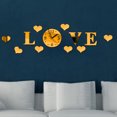 thumbnail image 4 of LOVE espejo pegatina reloj acrílico DIY reloj de pared amor calcomanías decoración del hogar espejo de cristal papel tapiz 3D Inevent JJ11035-01, 4 of 6