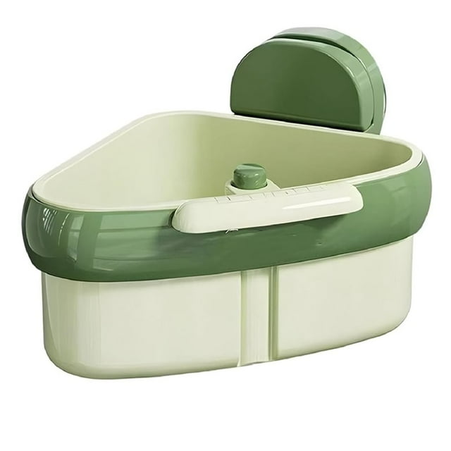 Rejilla de Esquina con Ventosa para , Colador de Esquina, Cesta de Drenaje Automático, Recogedor de Basura para de Esquina, A