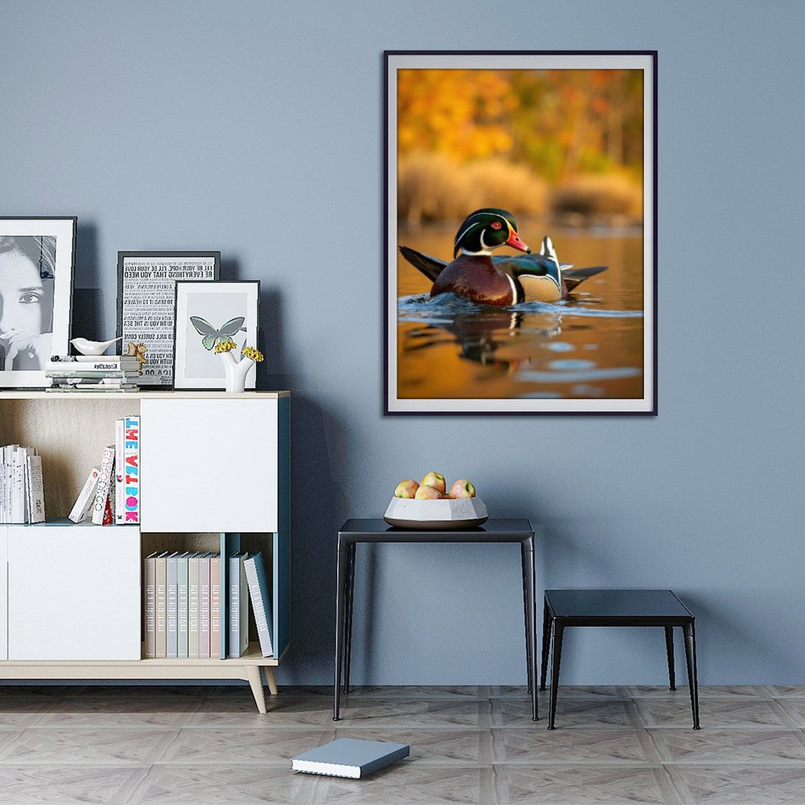 Diamond Art Kit for Adults, Autumn Lake Duck Reflection Diamond Painting for Adults Beginners, 5D DIY Diamond Art Painting Kits, Colorful Diamond Painting Craft for Home Decor 12x16