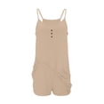thumbnail image 4 of Mono liso de mujer, vestido informal sin mangas con tirantes, botones y bolsillos., 4 of 6