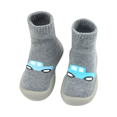 

EGNMCR Baby Toddlers Moccasins Anti-Slip Fuzzy Slipper Floor Breathable Thick Kids Boys Girls Indoor Outdoor Winter Warm Shoes Socks Christmas Halloween - Baby Days savings event