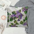 thumbnail image 2 of Floral Throw Pillow Cover Violet Watercolor Painting Colorful Wildflowers Leaves Blossom Square Pillow Case Cushion Cover for Home Car Decorative Cotton Linen, 2 of 5
