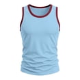 thumbnail image 6 of Clossjun Men's Tank Top Slim Fit Muscle Contrast Sleeveless Shirts Lightweight Breathable Blouses For Gym Workout Sports Light Blue L, 6 of 6