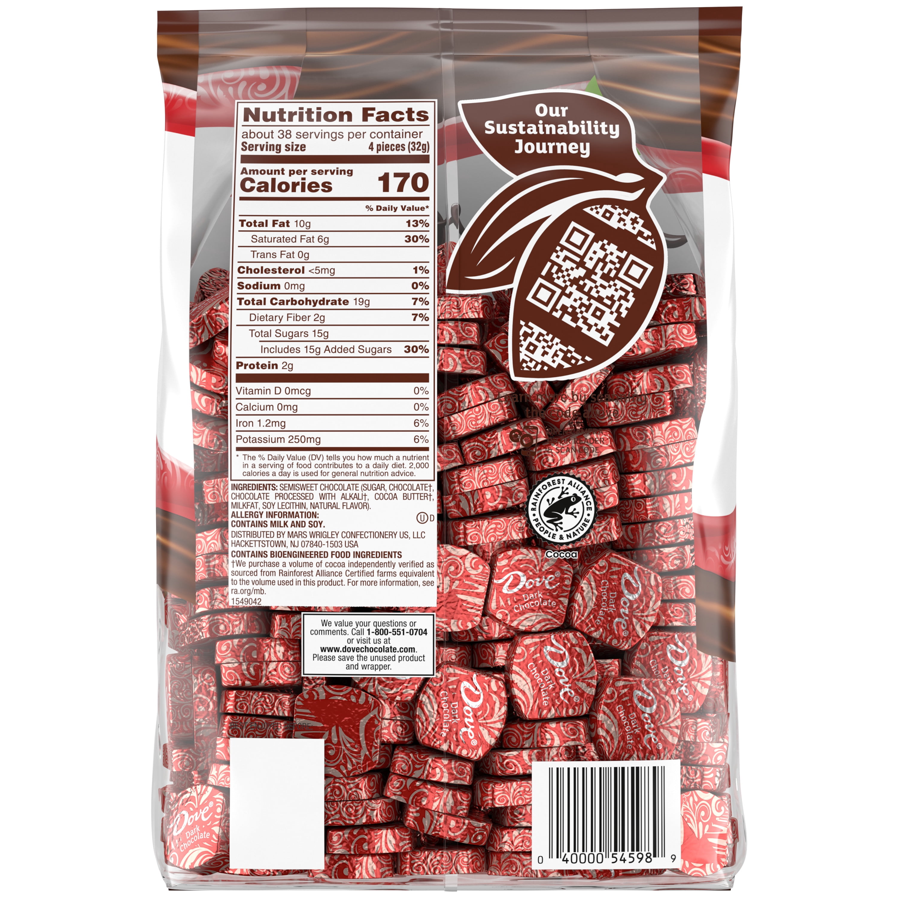 Dove Promises Dark Chocolate Candy - 43.07 oz Bag - 150 Piece Bag