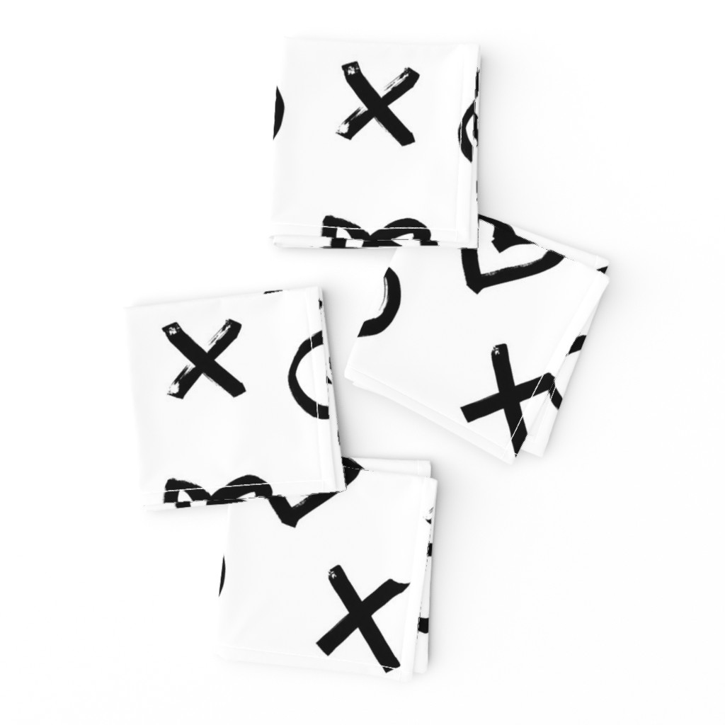 Cocktail Napkins Valentine' Xo Cross Heart Minimalistic Claudia B√∂Hm