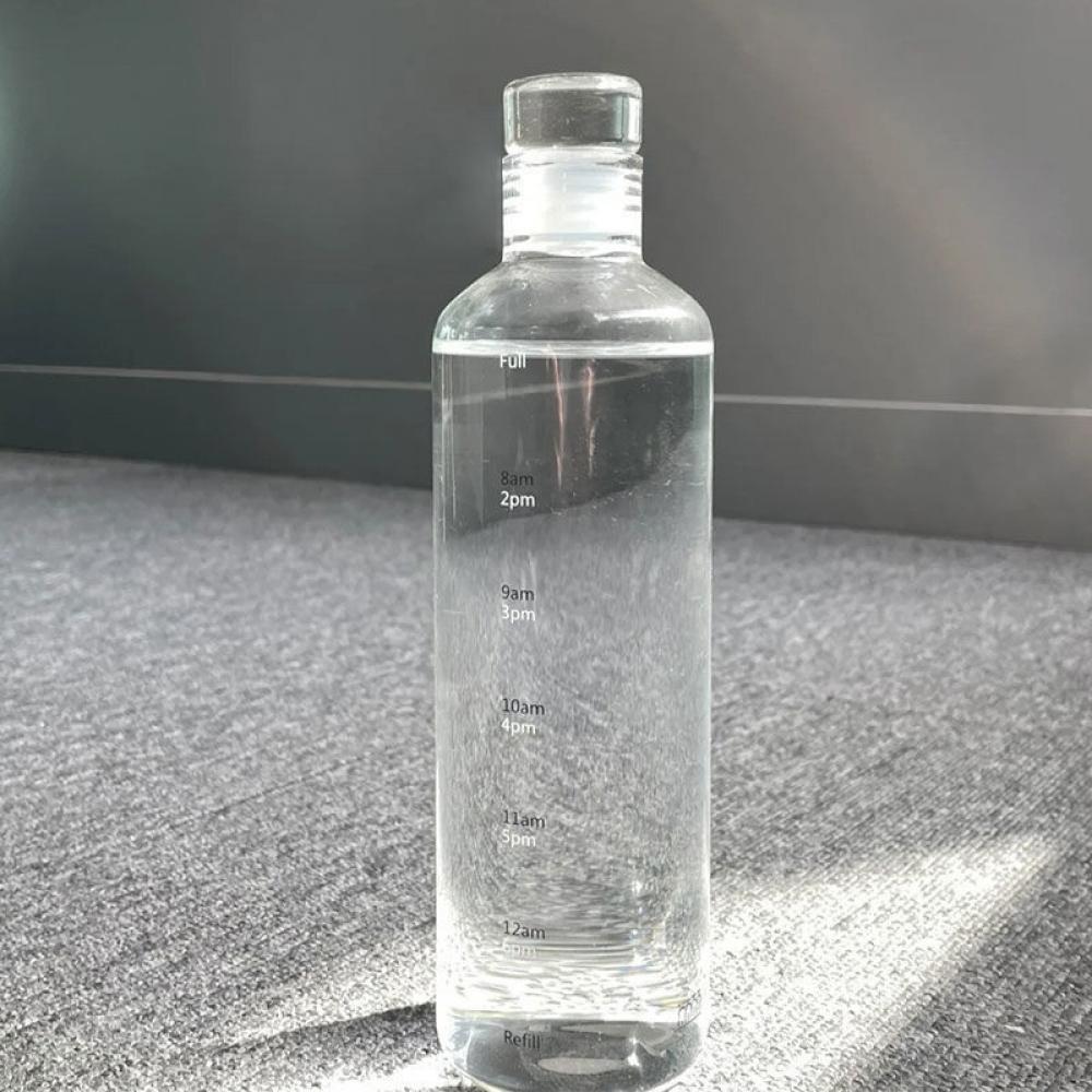 Arc Bottle Water Bottle With Time Marker,Motivational Water Bottles With Times To Drink,Clear Plastic Bottle for Gym,Sports,Outdoors 17oz