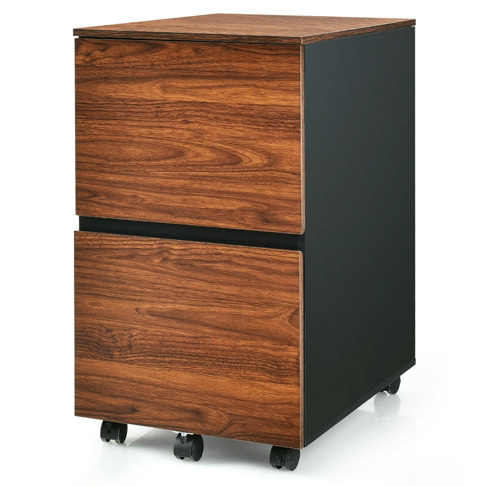 Costway 2 drawer mobile file cabinet rolling filing cabinet walmart