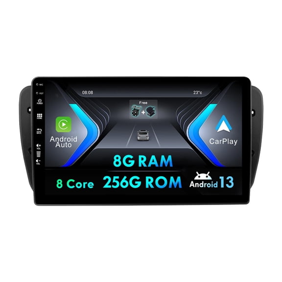 Sehmtoo Car Radio IPS 9" IPS Android 12 Car Stereo Fit For Seat Ibiza 6j 2009-2014 - [8G 256G] - Free Camera Mic- Support GPS/Carplay/DSP/DAB/SWC/WiFi/BT 5.0/RDS/FM/AM/BT/Android Auto