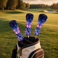 thumbnail image 5 of Yuyamidu Purple Butterfly Golf Club Head Cover with Soft Lining Flowers Driver Fairway Wood Hybrid Headcover PU Leather Golf Club Cover Gift for Golfers, 5 of 8