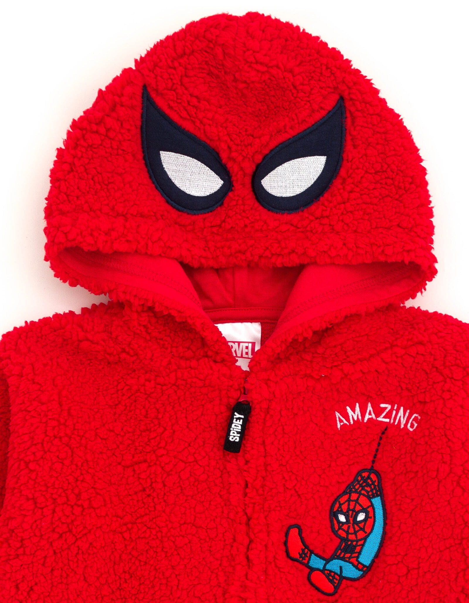 Marvel Avengers Spider-Man Cozy Sherpa Cosplay Hoodie Newborn to Big Kid