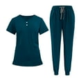 thumbnail image 1 of Conjunto de uniforme médico para mujer, pantalón con cordón y pantalón deportivo para salón de belleza. S, 1 of 9