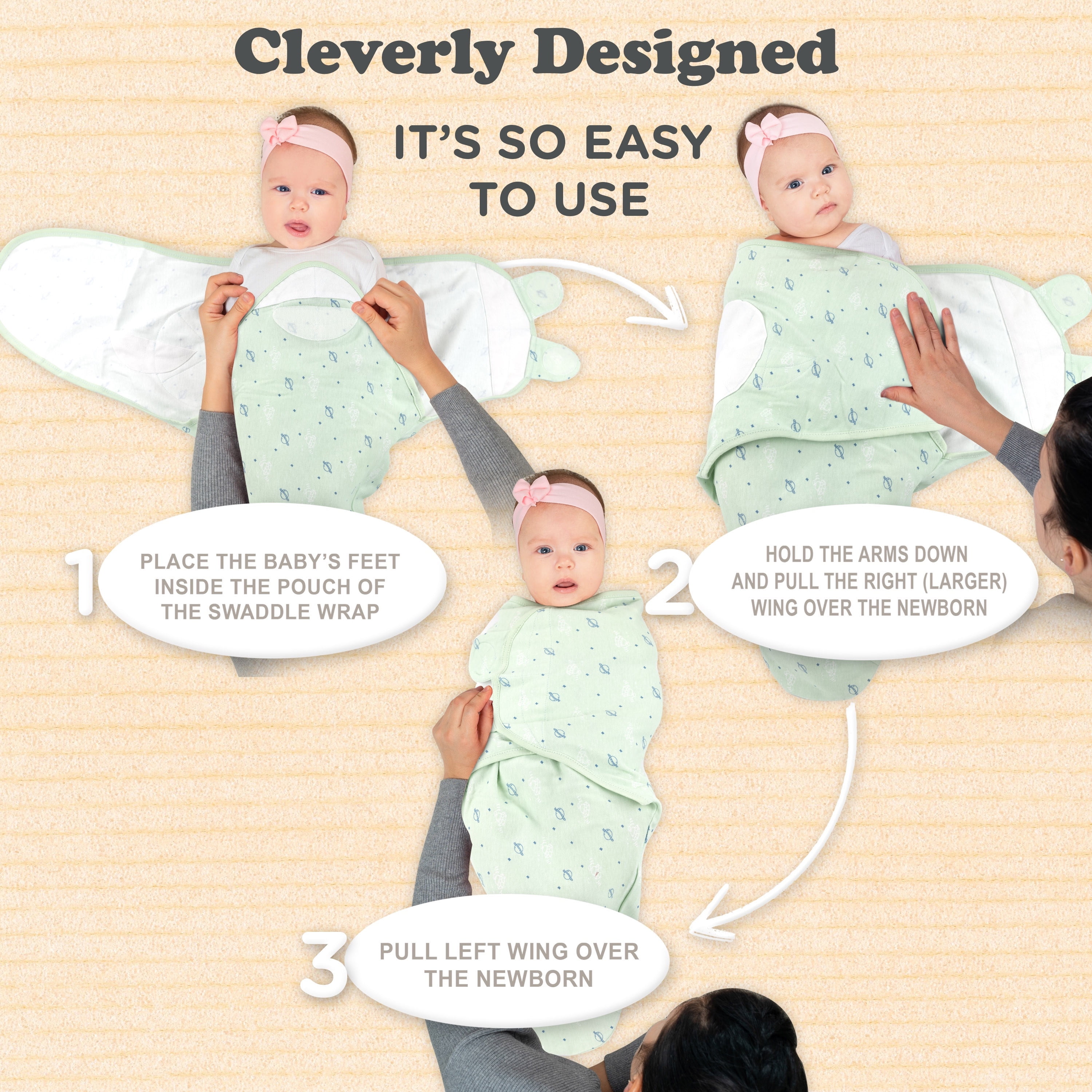 Bublo Baby Swaddles for Newborns 0–3 Months, Organic Cotton Baby Swaddle Blanket, Infant Swaddle Sack, Baby Swaddles 0–3 Months, Newborn Sleep Sacks, Baby Blanket Sleep Sack for Baby Boys & Girls
