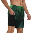 thumbnail image 2 of Zufioo Green Night Sky Moon Branches Mens Swimsuit Trunks with Compression Liner,Quick Dry Sports suit,Beach Board Shorts with Pockets,Bathing Suits-, 2 of 6