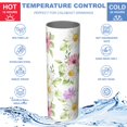 thumbnail image 5 of Sunflower 20 Oz Stainless Steel Skinny Tumbler – Vacuum Insulated Slim Travel Cup with Lid & Stainless Steel Straw, 360° Full Wrap Printed Tumbler for Home, Office & Outdoor Use, Spring, 5 of 6