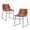 Brown-18", variant on Counter Height Bar Stools Set of 2, 18" Faux Leather Barstools with Back, Armless Modern Kitchen Chairs with Metal Legs, Black