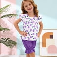 thumbnail image 2 of NIEWTR Toddler Baby Girl Clothes 2 Piece Outfit Short Sleeve Tank Top + Elastic High Waist Shorts Summer Spring Loungewear Set 0-24 Months 3T 4T 5T 6T(A-Purple,12-18 Months), 2 of 6