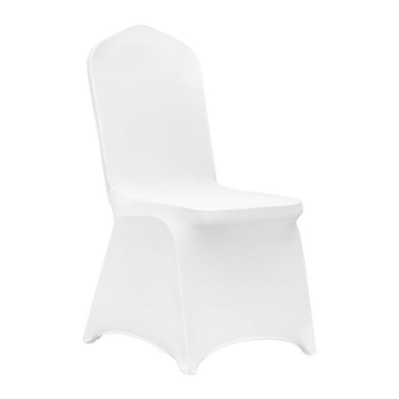 Spandex Chair Covers 150 Pack - Stretch Folding Chair Slipcovers, Universal Fitted Protective Covers for Wedding, Banquet, Party, White