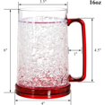 thumbnail image 2 of LDHF Freezer Beer Mugs, 4 Pack Double Wall Gel Frosty Freezer Ice Mugs, Plastic Beer Mugs With Handles for Parties and Gifts, 16oz (Blue, Red, Orange and Green), 2 of 4