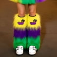 thumbnail image 4 of TELOLY Mardi Gras Leg Warmers Trendy Purple Green Yellow Mardi Gras Leg Warmers Y2k Festival Party Mardi Gras Costume Accessories, 4 of 7