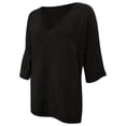 thumbnail image 5 of Holzkary 3/4 Sleeve T Shirts for Women Women's Summer and Autumn Pullover Sweater V Neck Sweater 3/4 Sleeve Shirt Sportswear Top Summer T Shirts Business Work Tee Top Black Xl, 5 of 6