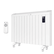 Rocyis 1500W Convection Panel Heater - Ultra Quiet Wall Mount Space Heater with Remote, Timer & LED Display, Portable Electric Heater for Indoor Use, Fanless Design, Plug-in Wall Mounted Heater